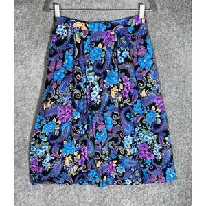 Vintage Random Sportswear‎ Skirt Womens Size 14 Paisley Floral Pockets Pull On